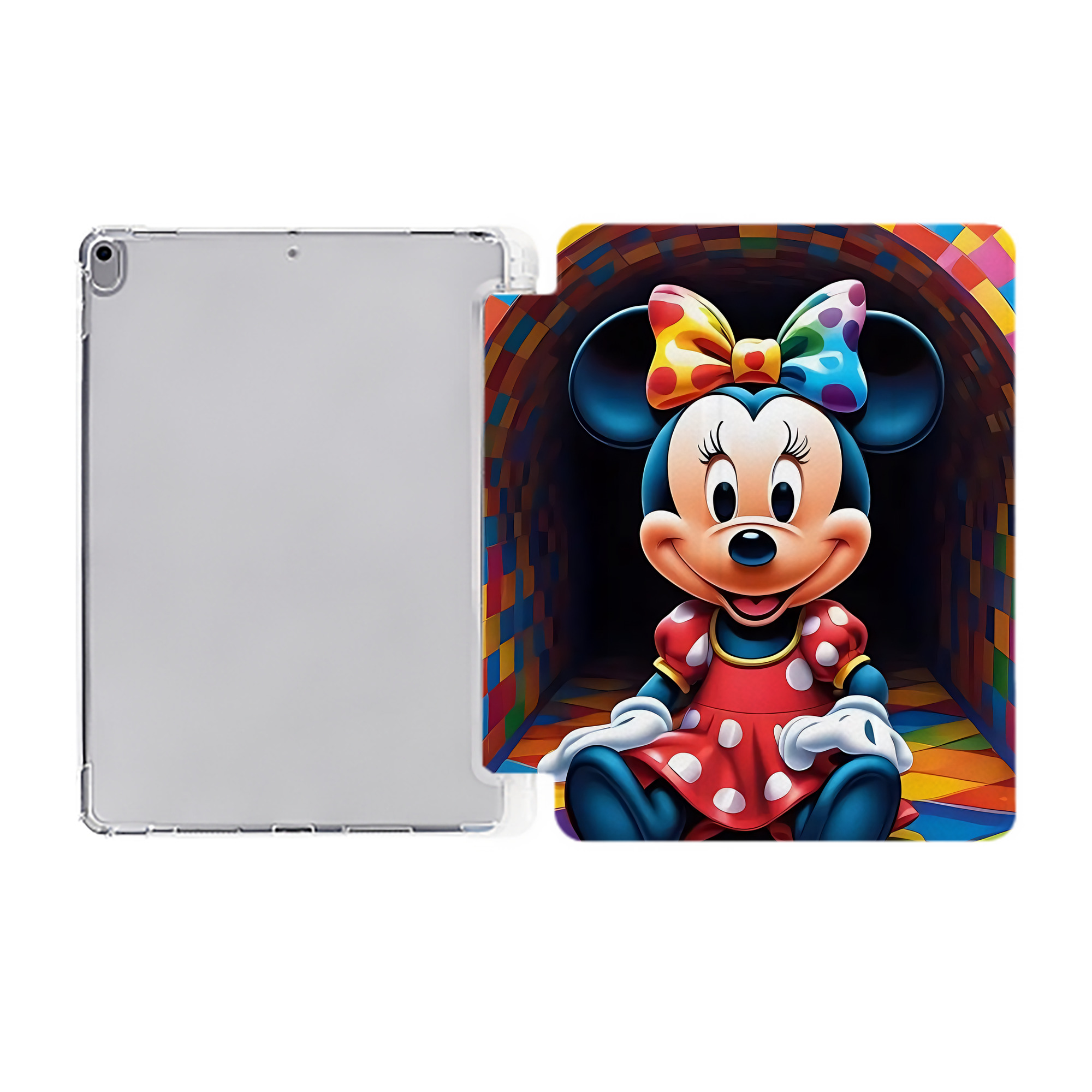 （画像用） ミッキーマウス Mickey Mouse IPad ケース ペン収納付き 三つ折りスタンド PUレザー×シリコン 対応機種9.5/10.5/10.9インチ